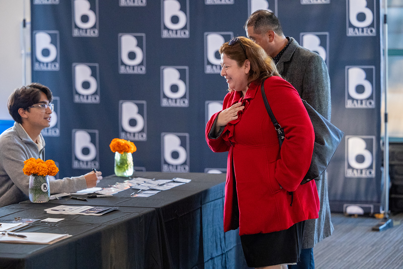 Staff working with clients